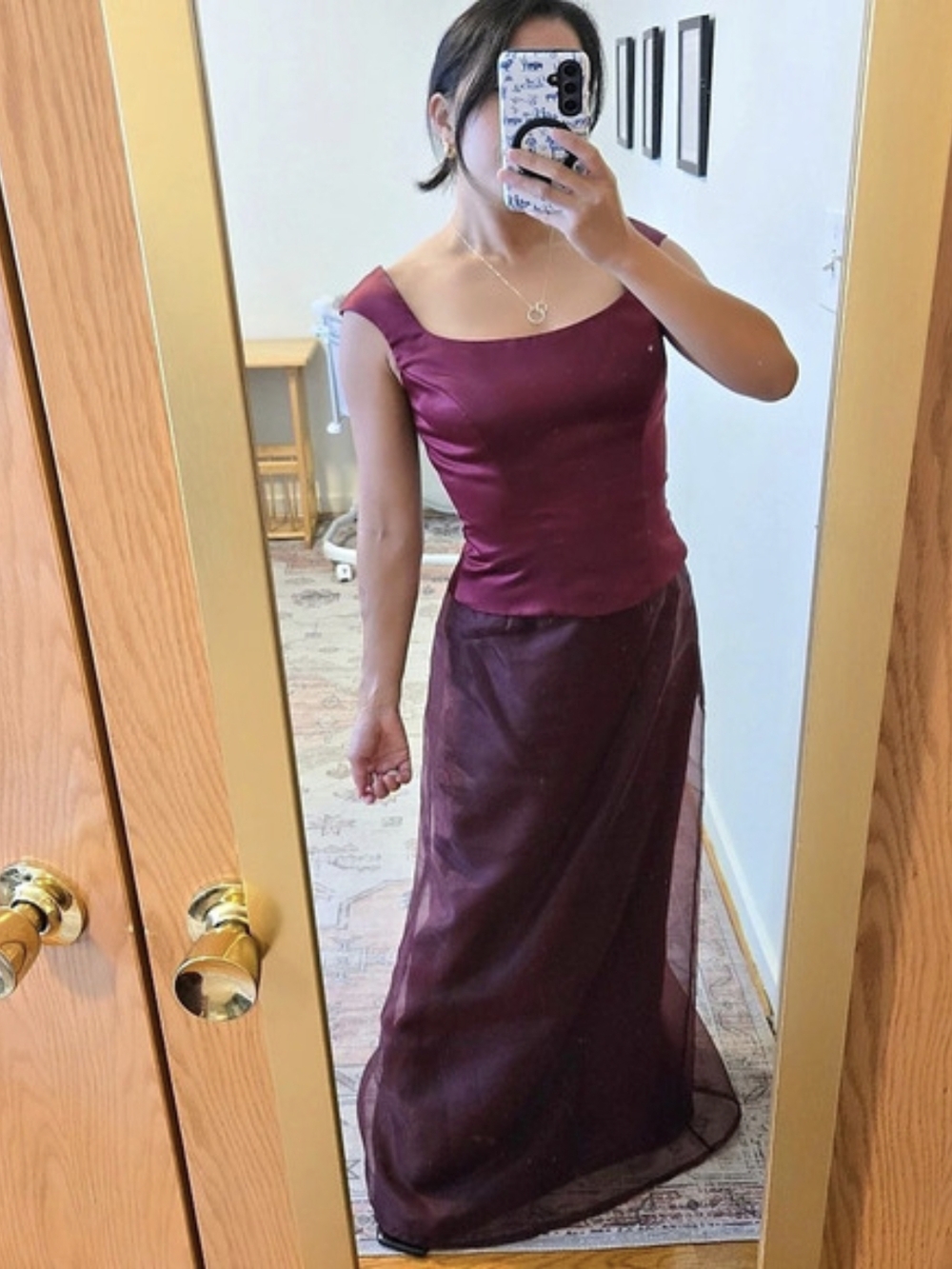Bill Levkoff Vintage Burgundy Structured Top And Maxi Skirt Dress Gown Size 4